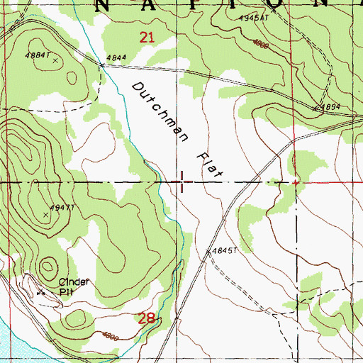 Topographic Map of Dutchman Flat, OR