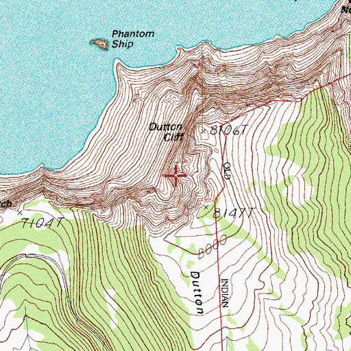 Topographic Map of Dutton Cliff, OR