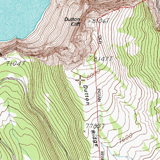 Topographic Map of Dutton Ridge, OR