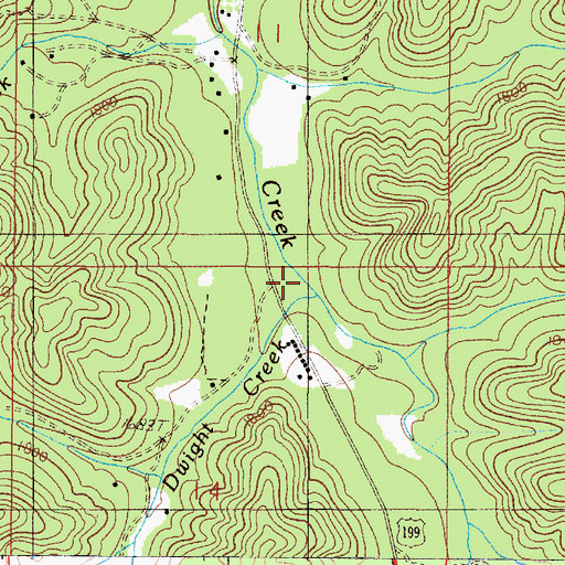 Topographic Map of Dwight Creek, OR