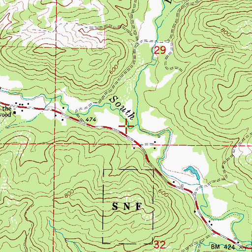 Topographic Map of Ead Creek, OR