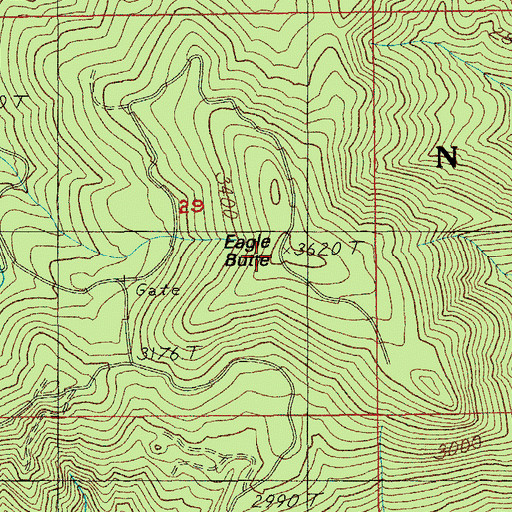 Topographic Map of Eagle Butte, OR