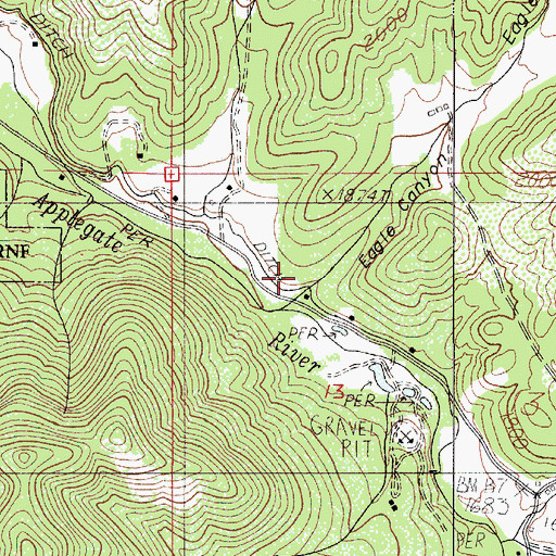 Topographic Map of Eagle Canyon, OR