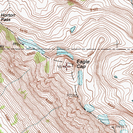 Topographic Map of Eagle Cap, OR