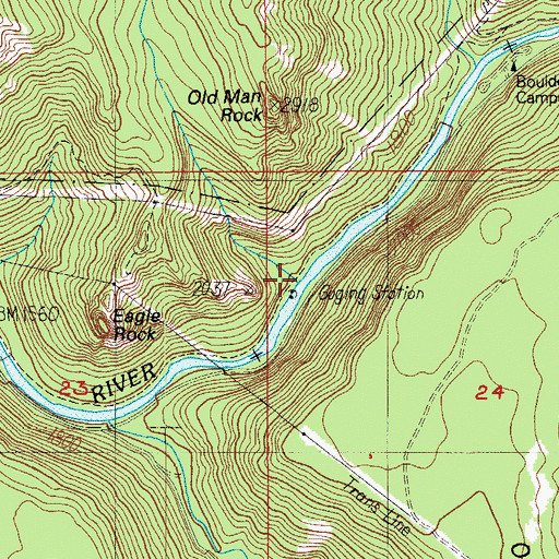 Topographic Map of Eagle Creek, OR