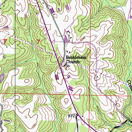 Topographic Map of Bethlehem West Baptist Church, AL