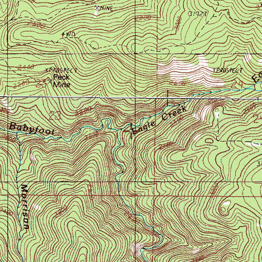 Topographic Map of Eagle Creek, OR