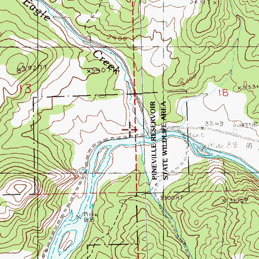 Topographic Map of Eagle Creek, OR