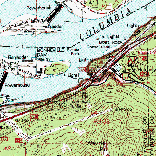 Topographic Map of Eagle Creek, OR