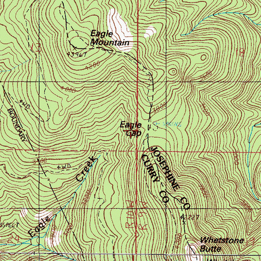 Topographic Map of Eagle Gap, OR