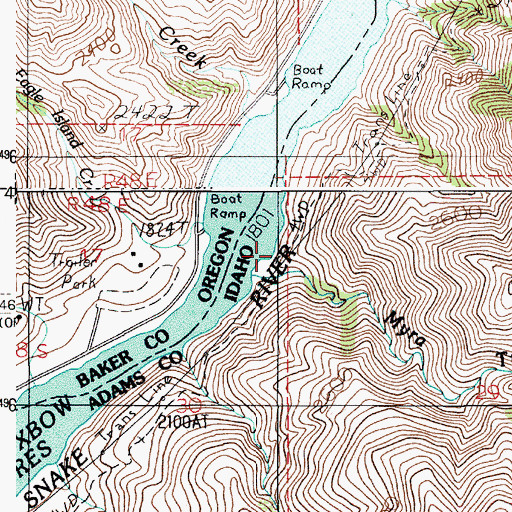 Topographic Map of Eagle Island Creek, OR