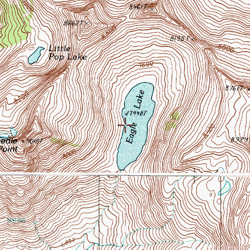 Topographic Map of Eagle Lake, OR