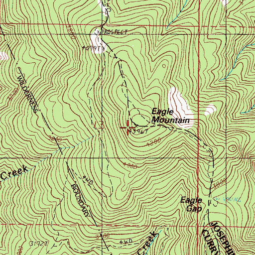 Topographic Map of Eagle Mountain, OR