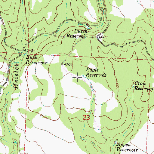 Topographic Map of Eagle Reservoir, OR
