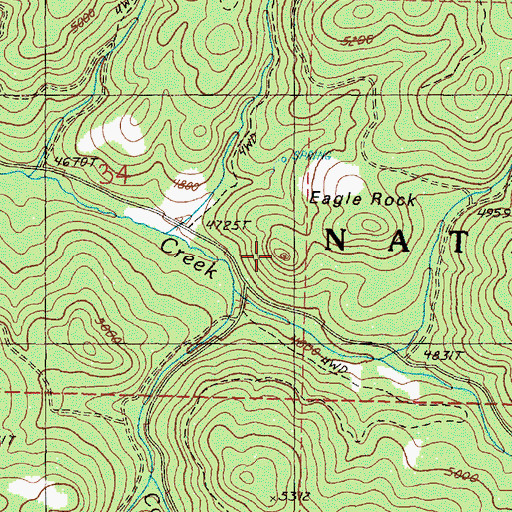 Topographic Map of Eagle Rock, OR