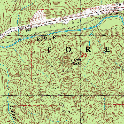 Topographic Map of Eagle Rock, OR