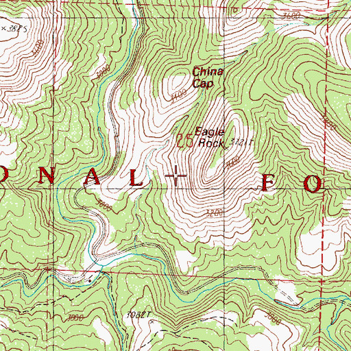 Topographic Map of Eagle Rock, OR