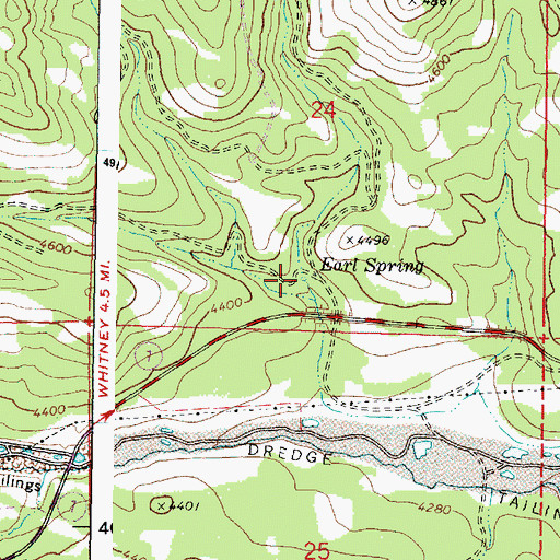 Topographic Map of Earl Spring, OR