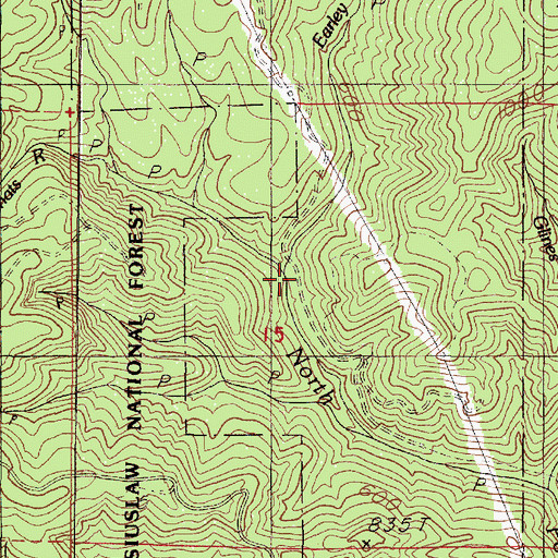 Topographic Map of Earley Creek, OR