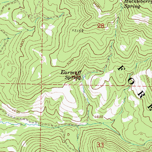 Topographic Map of Earmuff Spring, OR