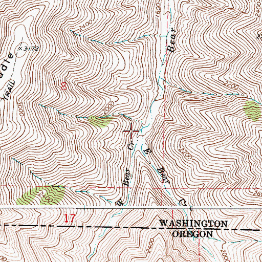 Topographic Map of East Bear Creek, WA