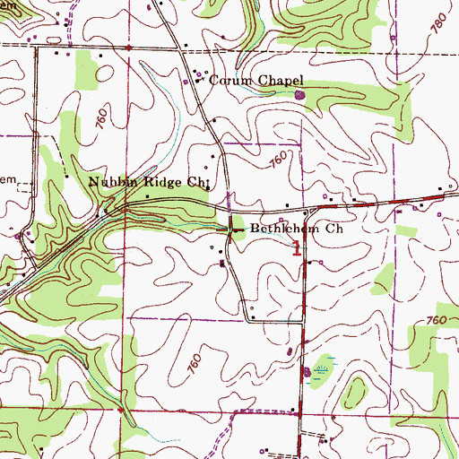 Topographic Map of Bethlehem Congregational Methodist Church, AL