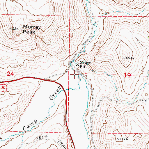 Topographic Map of East Camp Creek, OR