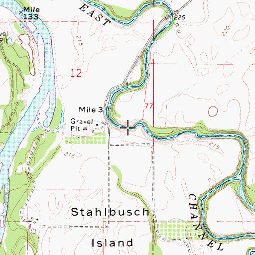 Topographic Map of East Channel Willamette River, OR