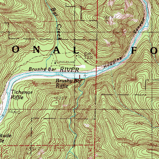 Topographic Map of East Creek, OR