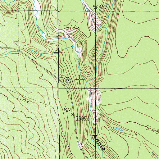 Topographic Map of East Fork Annie Creek, OR