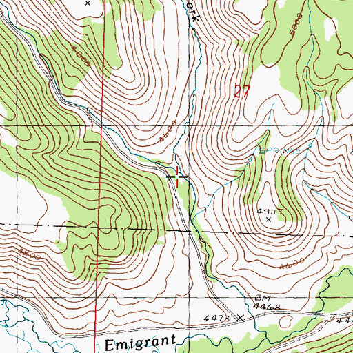 Topographic Map of East Fork Blue Creek, OR