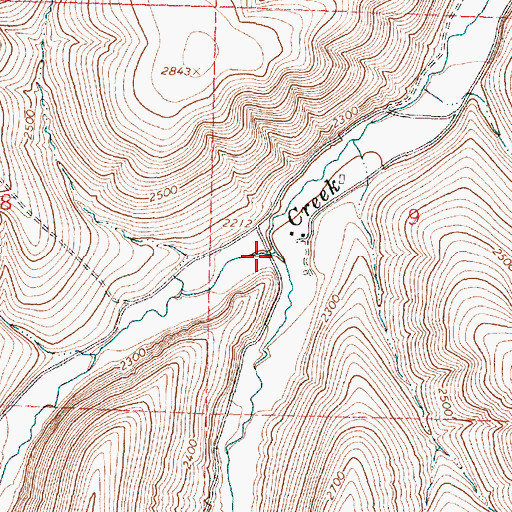 Topographic Map of East Fork Butter Creek, OR