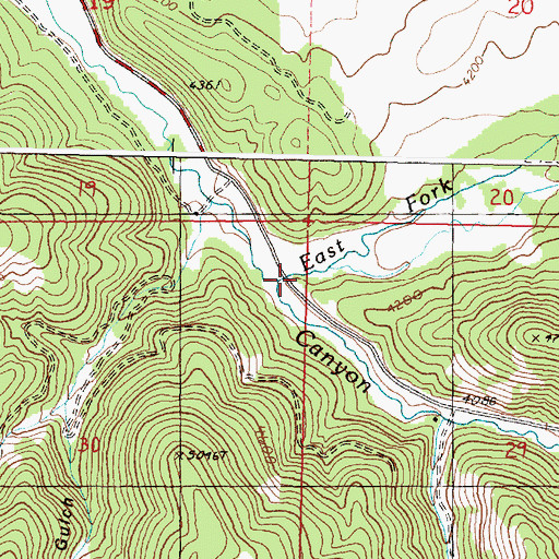 Topographic Map of East Fork Canyon Creek, OR