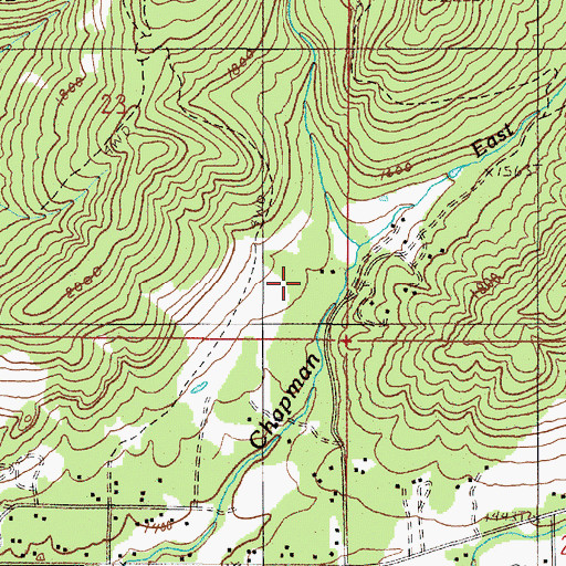 Topographic Map of East Fork Chapman Creek, OR