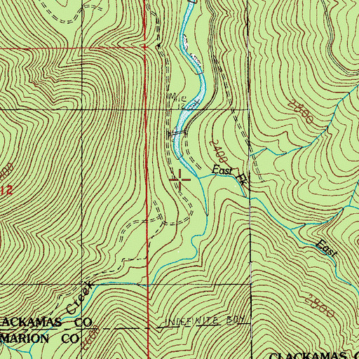 Topographic Map of East Fork Collawash River, OR