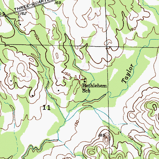 Topographic Map of Bethlehem School (historical), AL