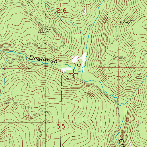 Topographic Map of East Fork Deadman Creek, OR