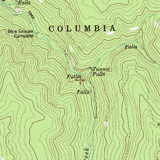 Topographic Map of East Fork Eagle Creek, OR