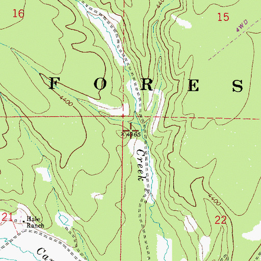 Topographic Map of East Fork Gimlet Creek, OR