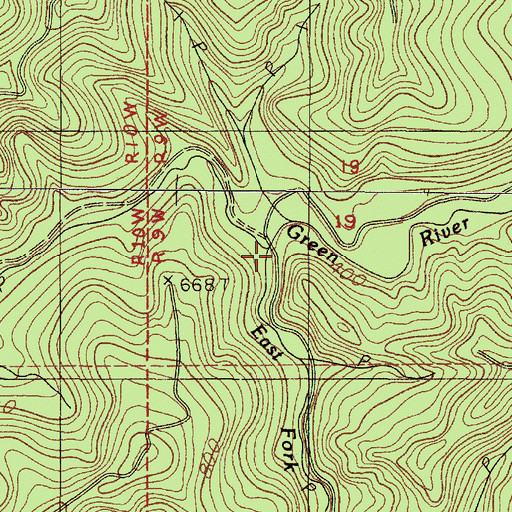 Topographic Map of East Fork Green River, OR