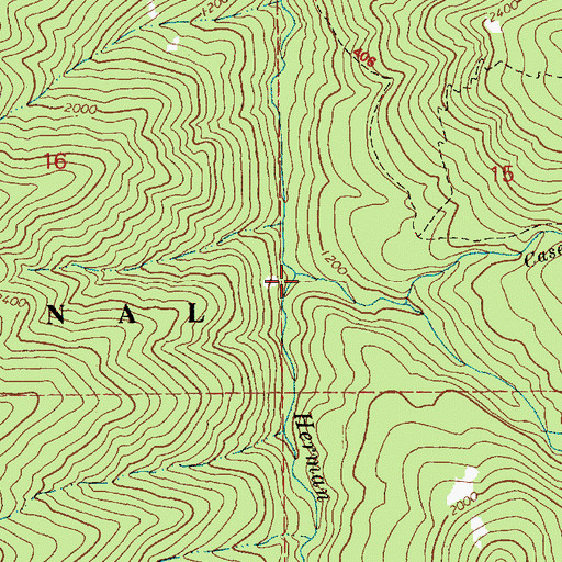 Topographic Map of East Fork Herman Creek, OR