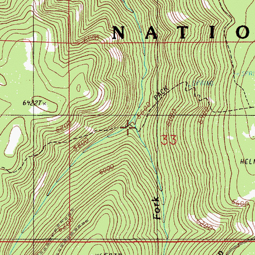 Topographic Map of East Fork Horse Creek, OR