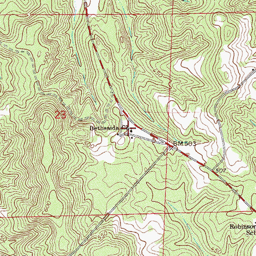 Topographic Map of Bethsaida Church, AL