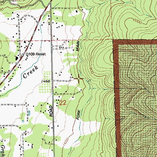Topographic Map of East Fork Main Canal, OR