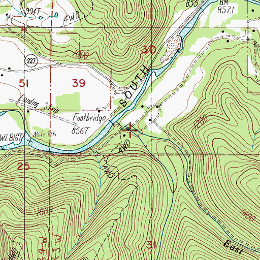 Topographic Map of East Fork Poole Creek, OR