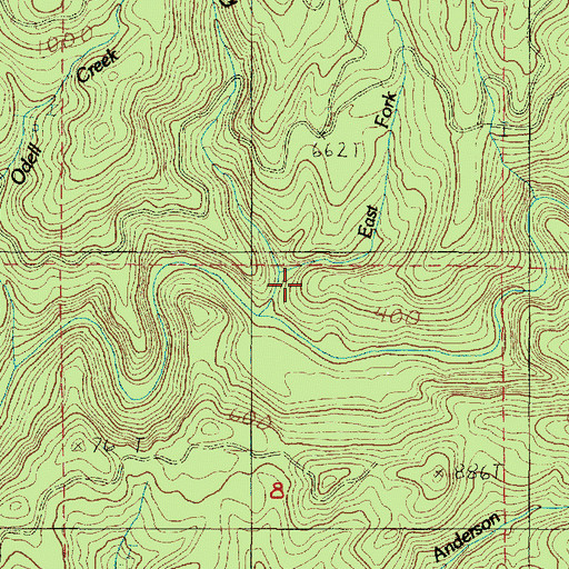 Topographic Map of East Fork Quarry Creek, OR