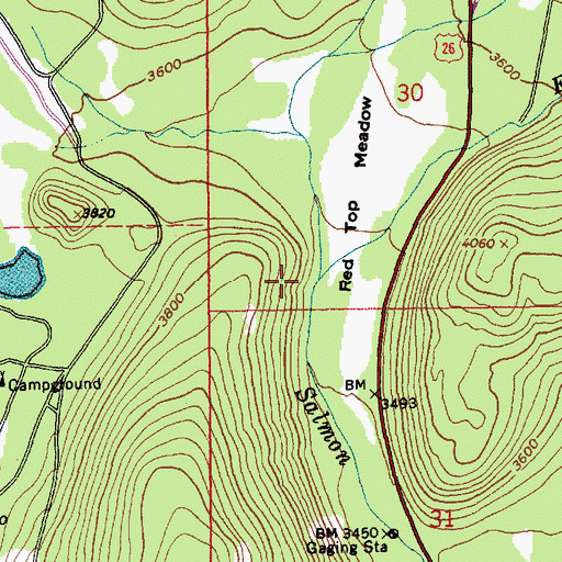 Topographic Map of East Fork Salmon River, OR