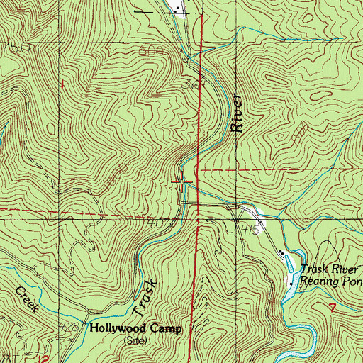 Topographic Map of East Fork South Fork Trask River, OR