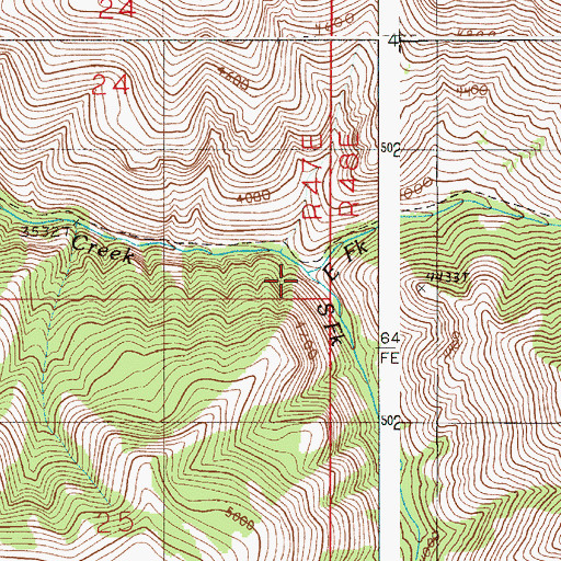 Topographic Map of East waqi?mata?w Creek, OR