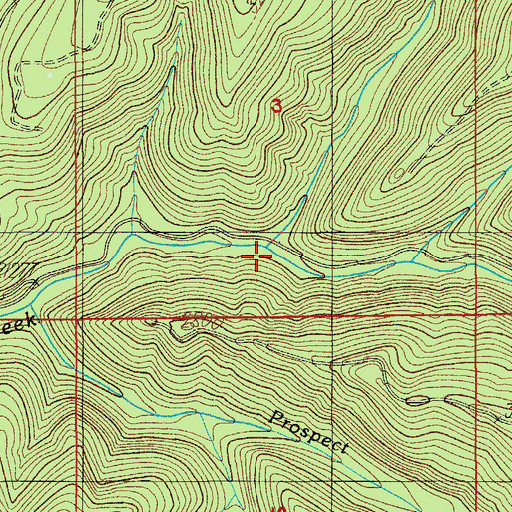Topographic Map of East Fork Steamboat Creek, OR